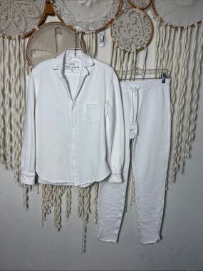 Frank & Eileen New York Triple Fleece Travel Set in White Size XS